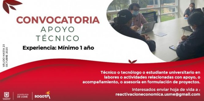 APOYO TECNICO CONVOCATORIA APOYO TECNICO CONVOCATORIA