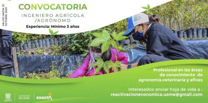 INGENIERO AGRINOMO CONVOCATORIA INGENIERO AGRINOMO CONVOCATORIA